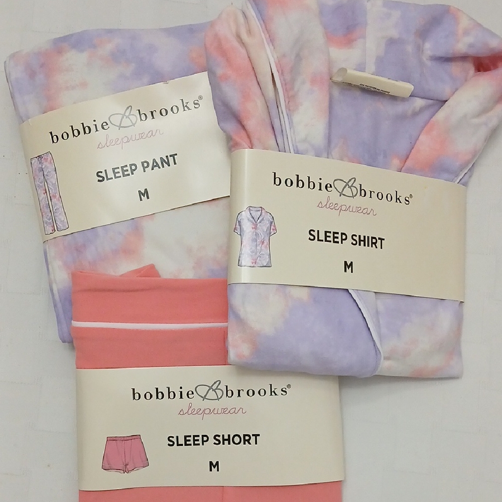 Bobbie Brooks Women's Tie-Dye Sleepwear Set - Purple and Pink